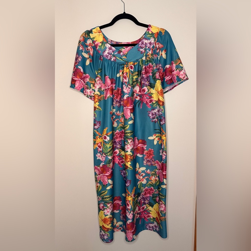 Vintage Floral Teal Mumu